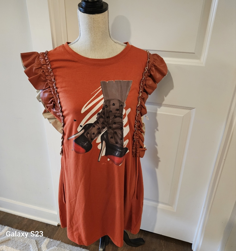 Rust Orange High Heel Shirt
